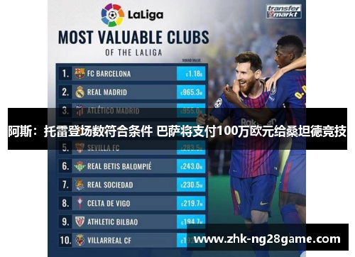 阿斯：托雷登场数符合条件 巴萨将支付100万欧元给桑坦德竞技